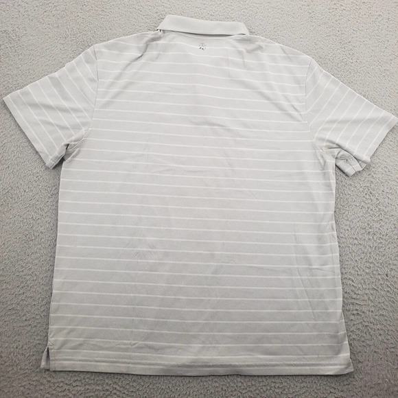 IZOD Golf Shirt Mens Large Gray Green Polo Outdoors Casual Logo Collared Striped - Picture 3 of 11